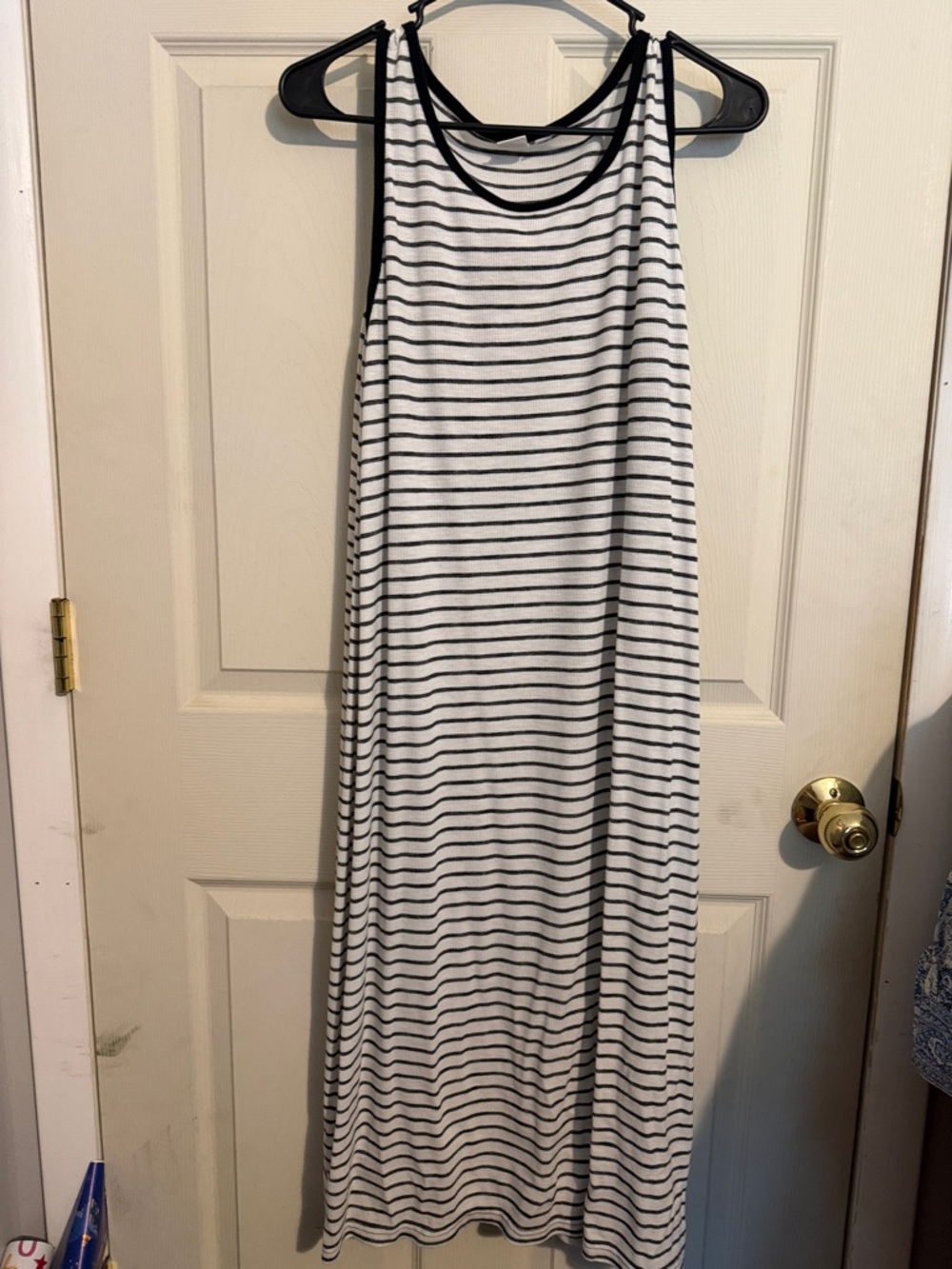 GAP Black and White Striped Maxi Dress